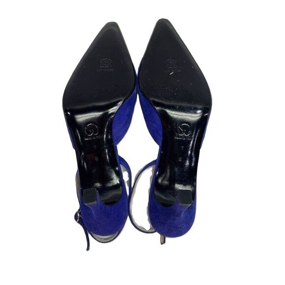 St. John Two Tone Suede Leather Buckle Ankle Strap Heels 7 - Picture 6 of 9